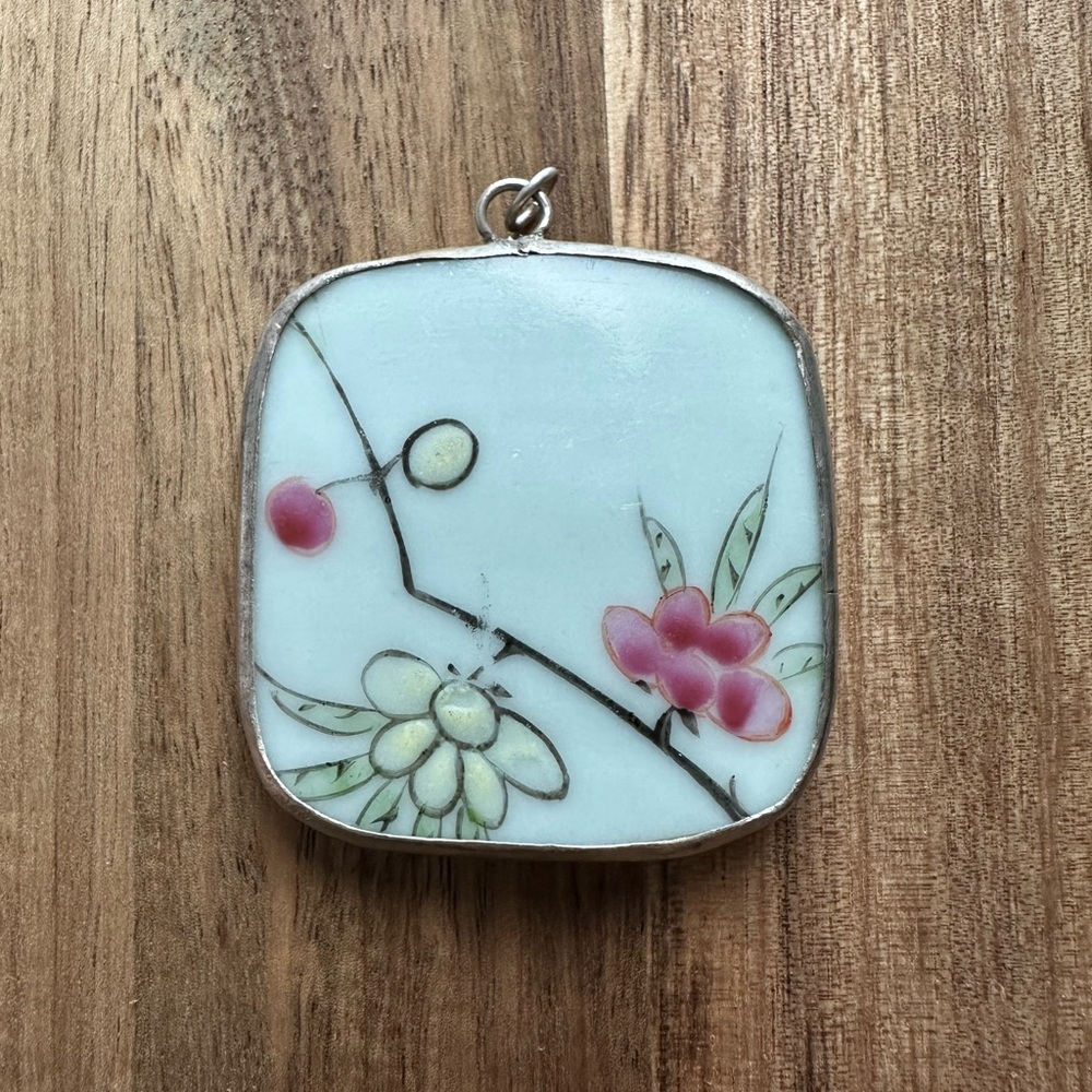 Antique Chinese Porcelain Shard Pendant